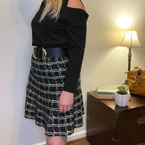 NWT Max Studio Black and White Knit Mini Skirt